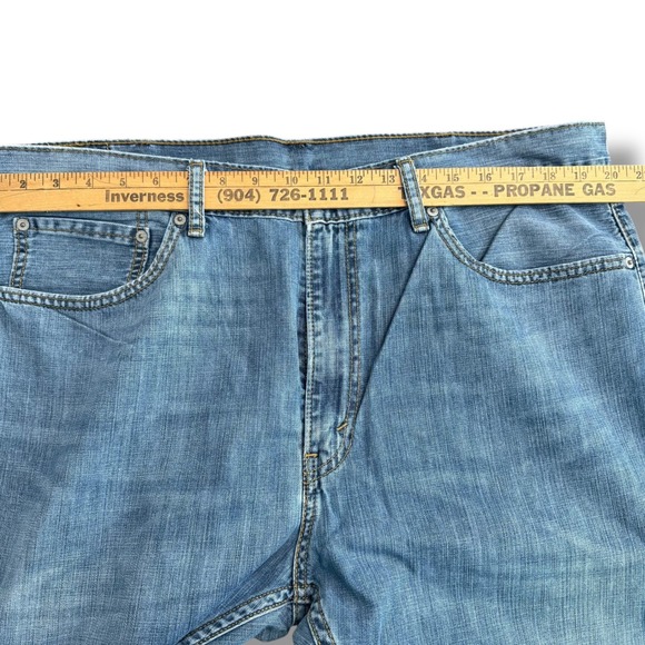 Levi Strauss‎ & Co 505 Mens Jeans W38 L34 Regular Fit Light Wash Denim Blank Tab - Picture 5 of 11